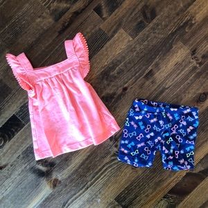 Carter’s Slub Knit top & Sunglasses Bike Shorts